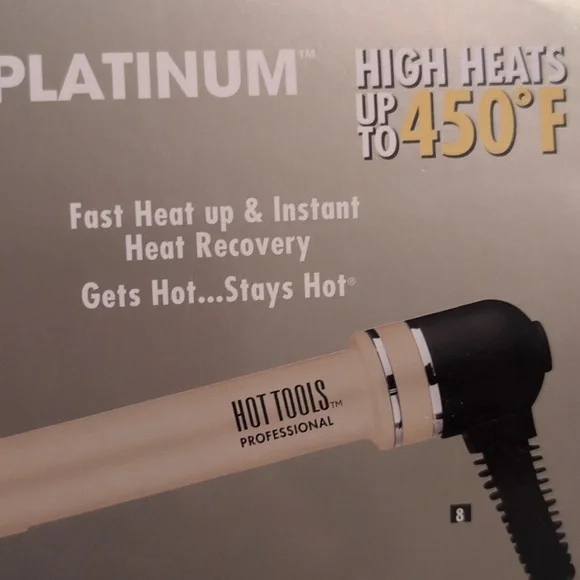 Hot Tools Diamond Platinum Gold Curling Iron - Picture 12 of 14